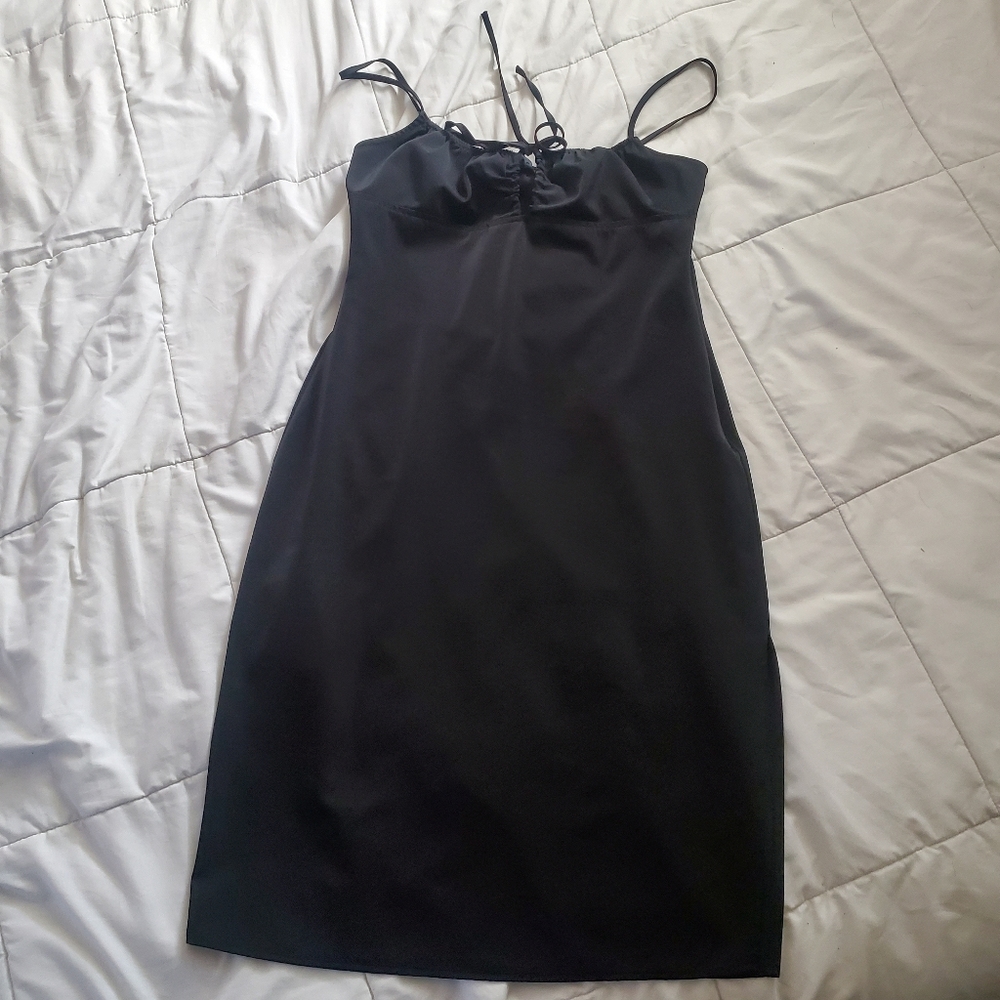 kendall and Kylie black midi dress